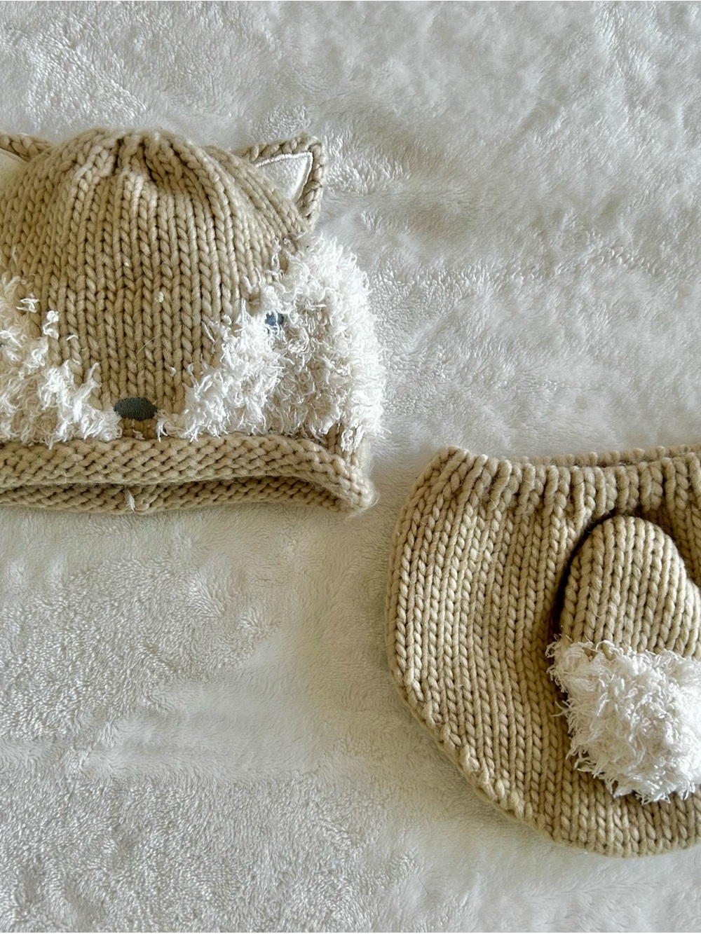 Target Infant Photoshoot Fox Critter Knitted Hat and Diaper Cover One Size